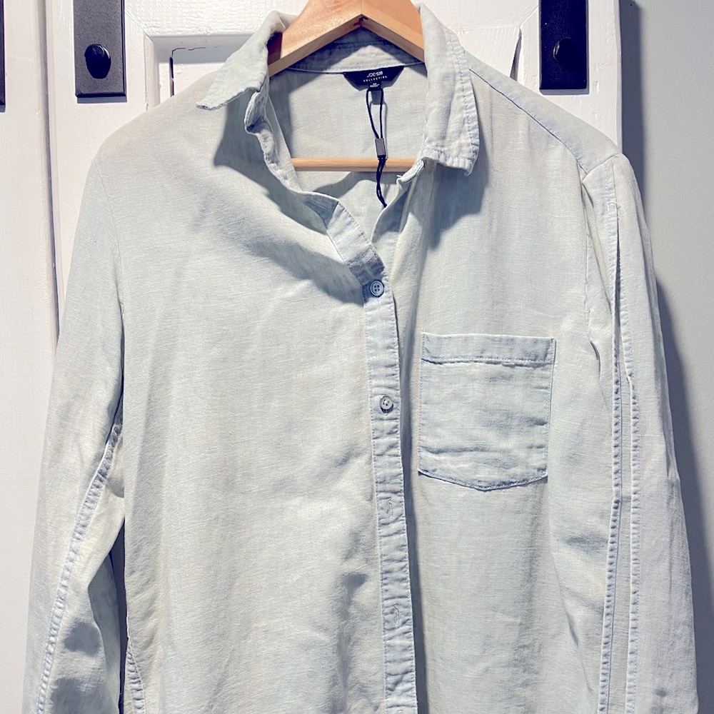 Joe’s Jeans Split Sleeve Chambray Denim Button Down